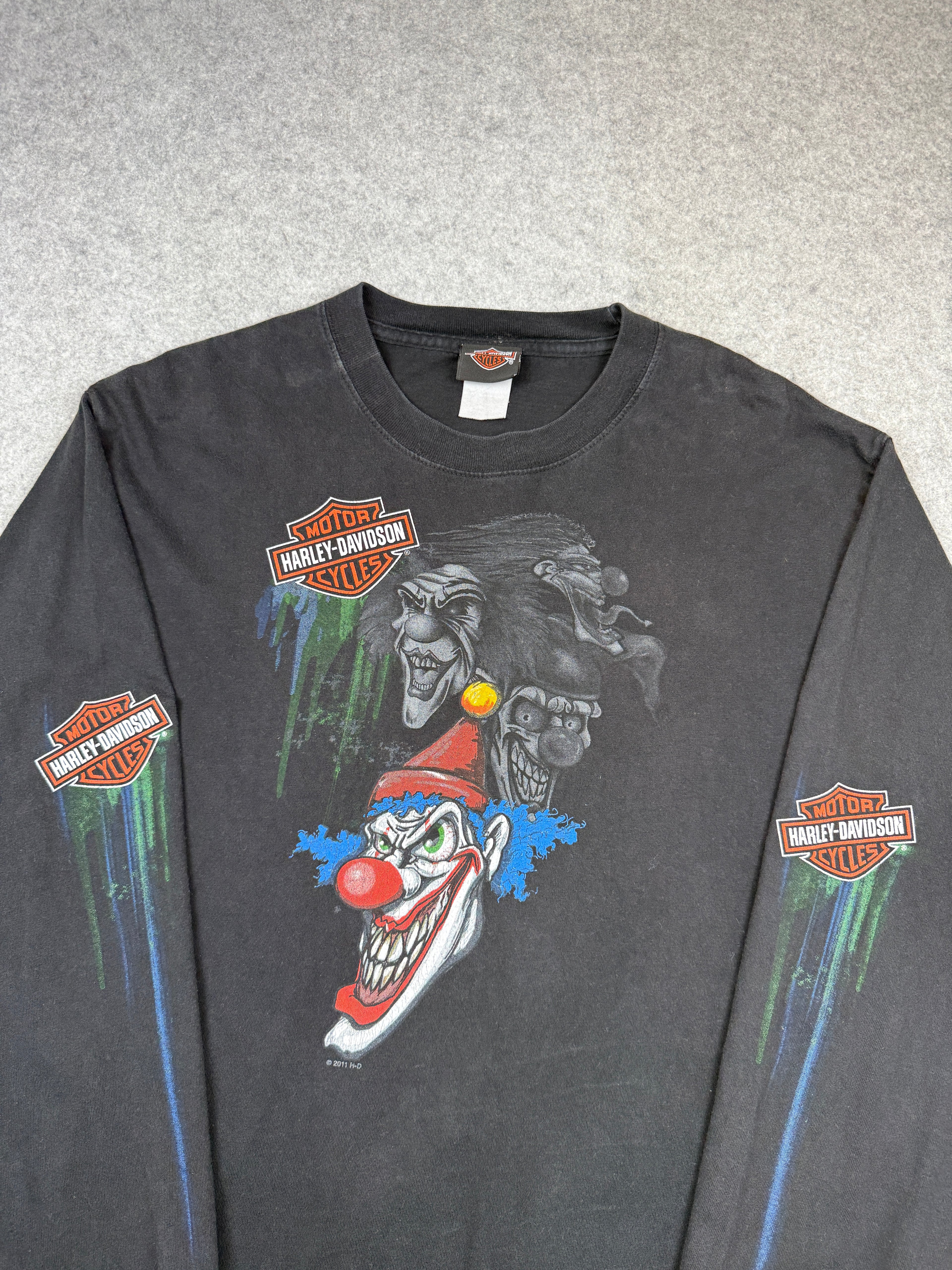Vintage Harley Davidson Clowns L/S Tee Black