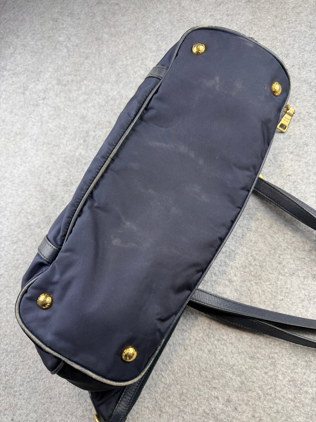 Prada Tessuto Nylon Handbag Navy