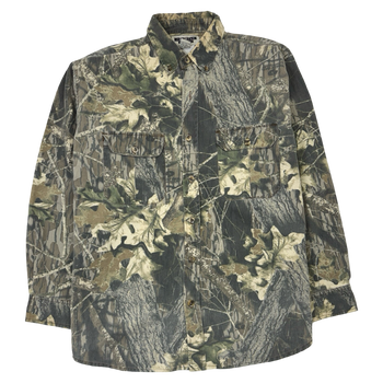 Vintage Jerzees Leaf Camo Button Up Overshirt