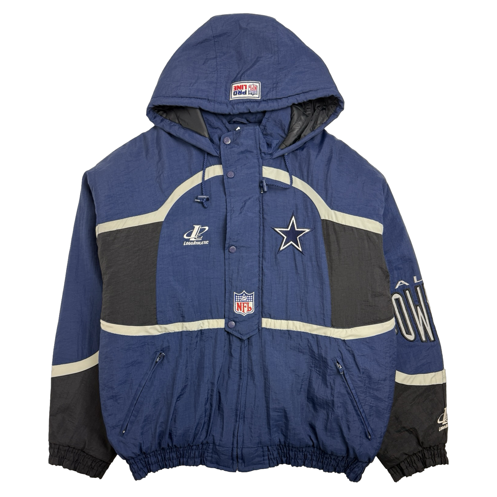 Vintage Dallas Cowboys Logo Athletic Hooded Jacket Navy