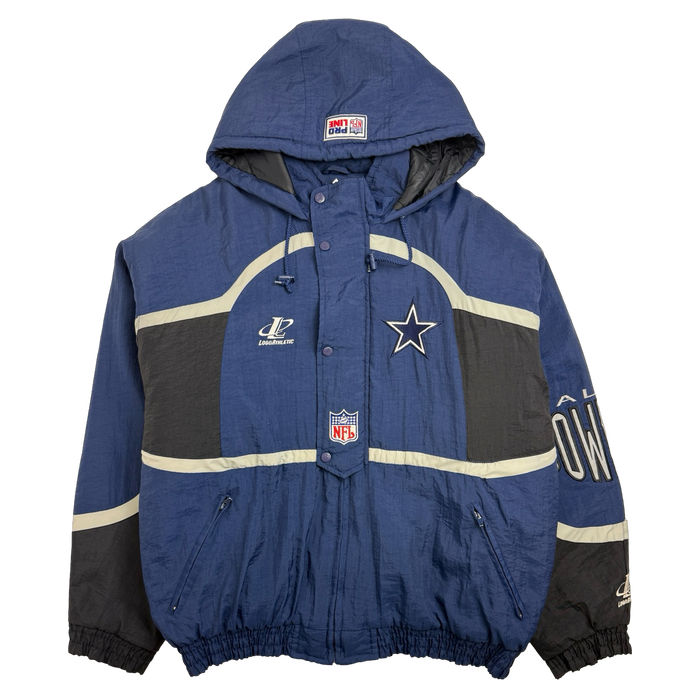 Vintage Dallas Cowboys Logo Athletic Hooded Jacket Navy | Vitnage Clothing Store Canada