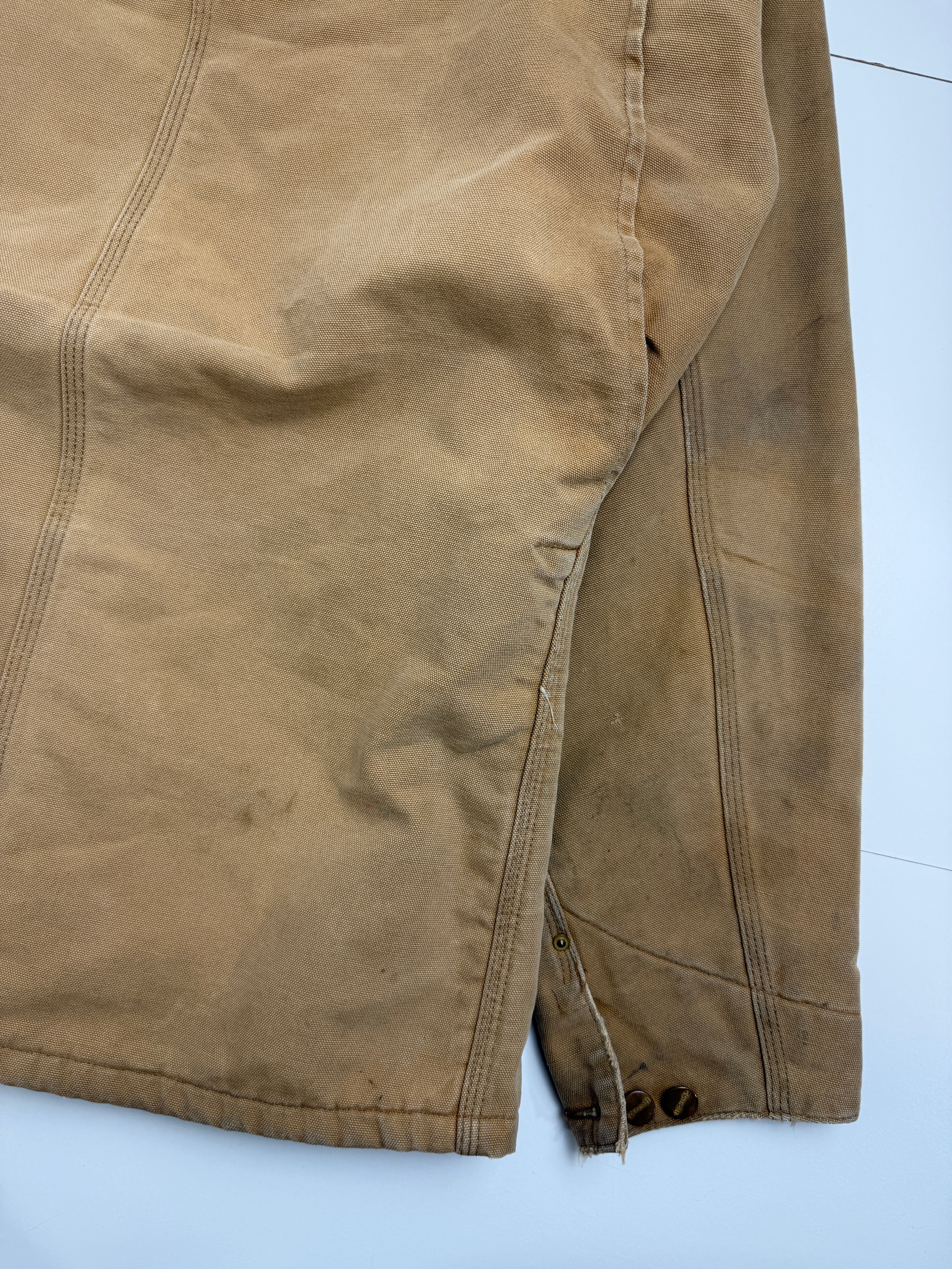Vintage 90s Carhartt Lined Chore Corporate Work Jacket Tan