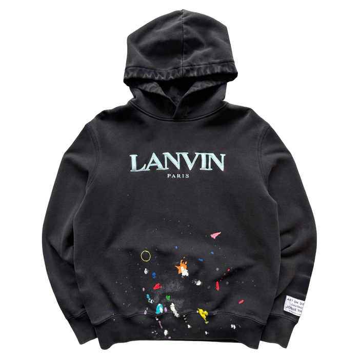 Gallery dept x Lanvin Black paint splattered hoodie | Vitnage Clothing Store Canada