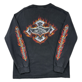 VIntage Orange County Choppers Script Flame Sleeve L/S Tee Black