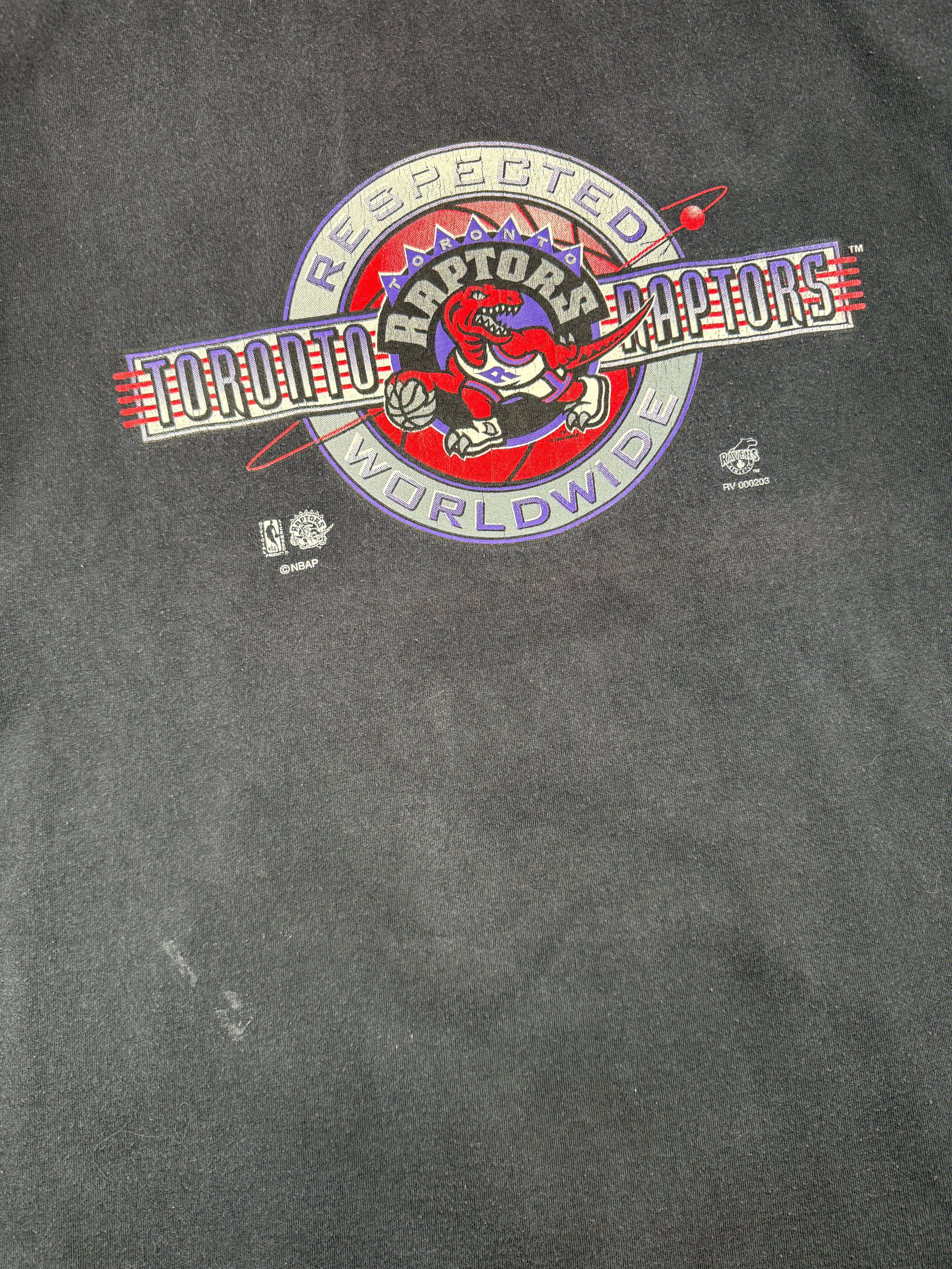 Vintage Toronto Raptors Respected Worldwide Tee Black