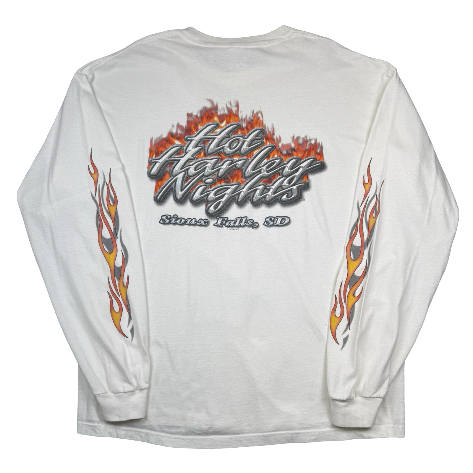 Vintage Harley Davidson Hot Harley Nights L/S Tee White