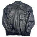 Vintage Balenciaga Paris Cinch Harrington Leather Jacket Black
