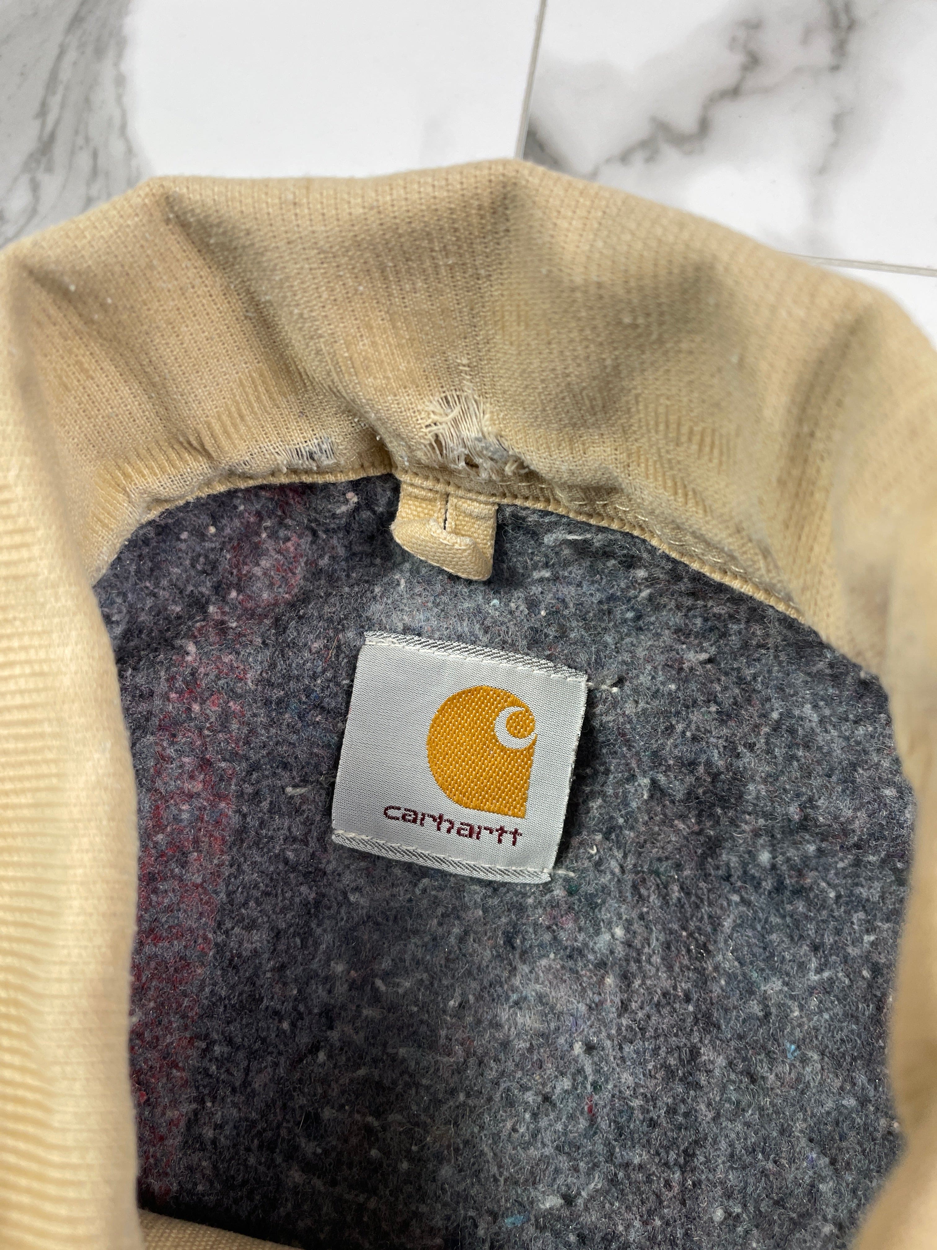 Vintage 90s Carhartt Chore Work Jacket Beige
