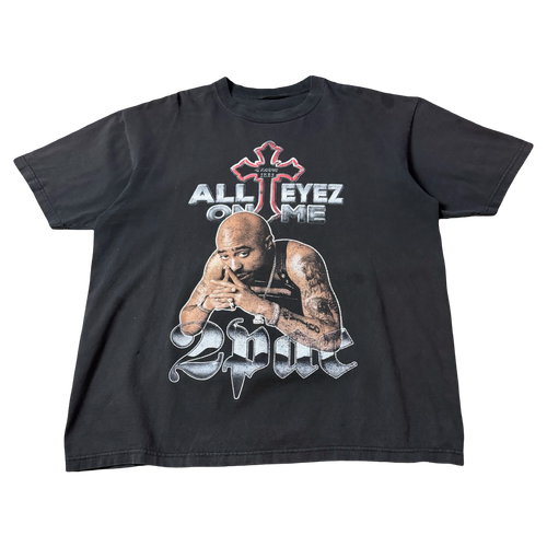 Y2K Tupac All Eyez On Me Tee Black | Vintage Clothing Store Canada
