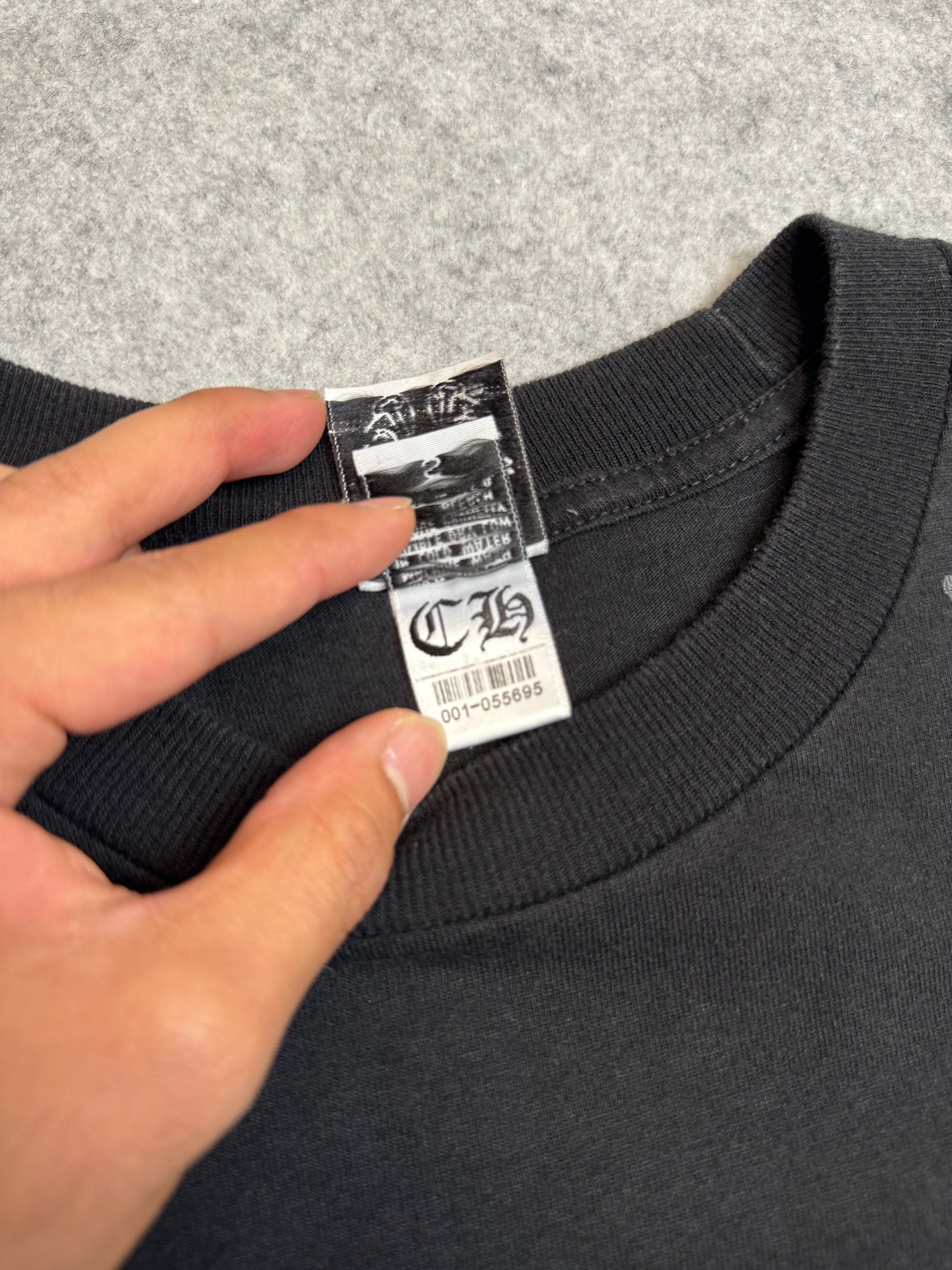 Vintage Chrome Hearts Tonal Cemetery Cross Pocket Tee Black