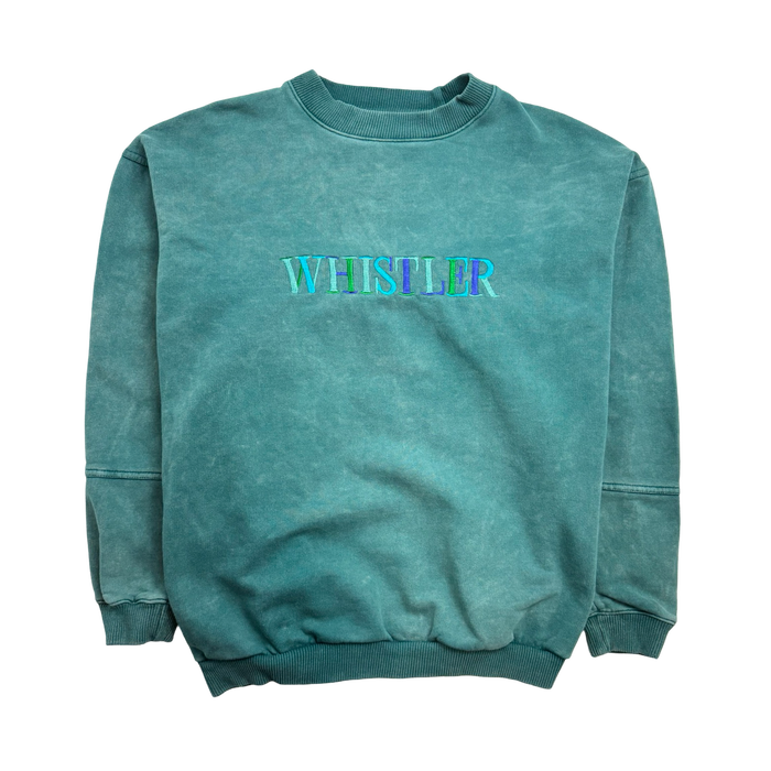 (L) Vintage Whistler Sweatshirt Aqua | Vitnage Clothing Store Canada