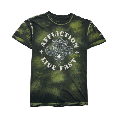 Vintage Y2k Affliction Tee Black/Green | Vintage Clothing Store Canada