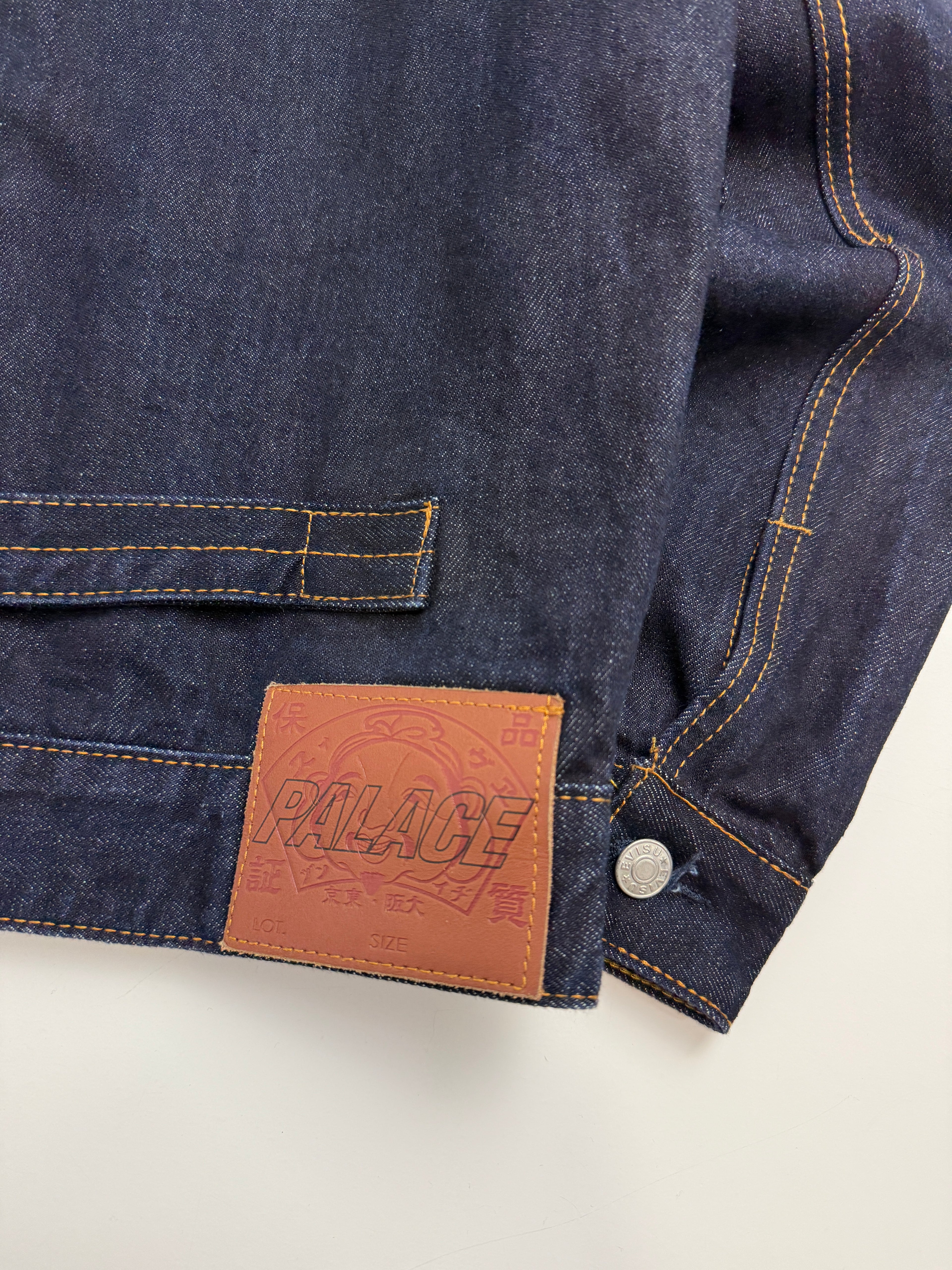 Palace x Evisu Classic Seagull Denim Jacket Indigo Raw (USED)