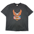 Vintage Harley Davidson USA Canada Flags Tee Black