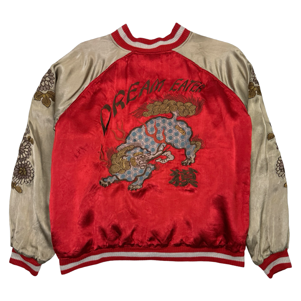 Vintage Embroidered Japanese Reversible Souvenir Jacket Red