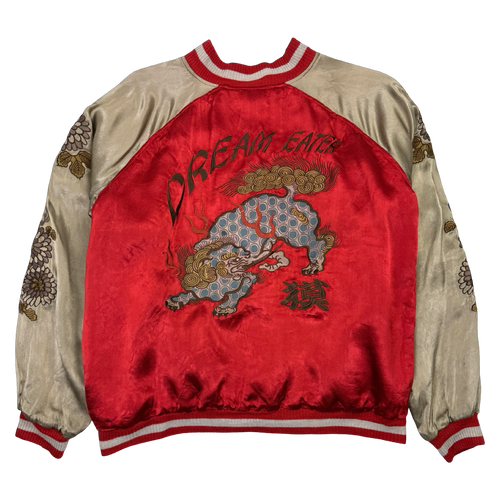 Vintage Embroidered Japanese Reversible Souvenir Jacket Red | Vintage Clothing Store Canada