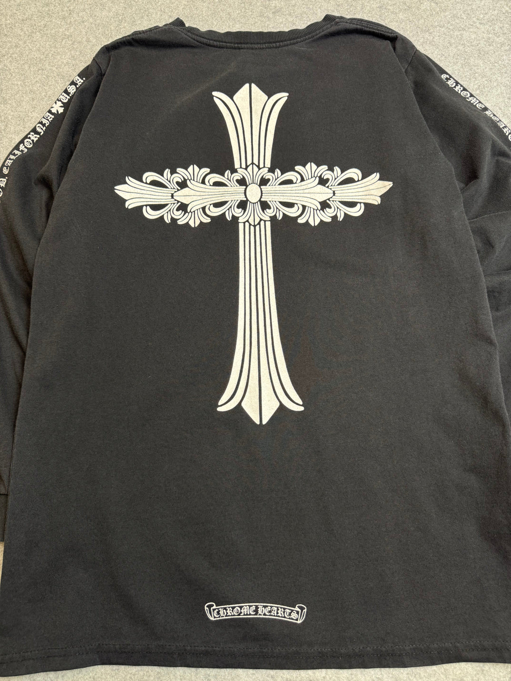 Chrome Hearts Cross Hollywood Script Sleeve L/S Tee Black