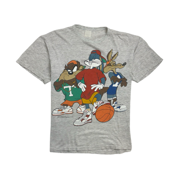 (M) Vintage '93 Looney Tunes Basketball Tee Grey