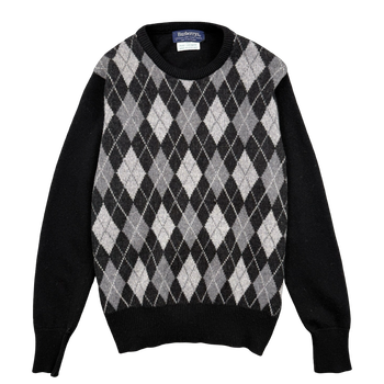 Women’s Vintage Burberry Argyle Cashmere Sweatshirt