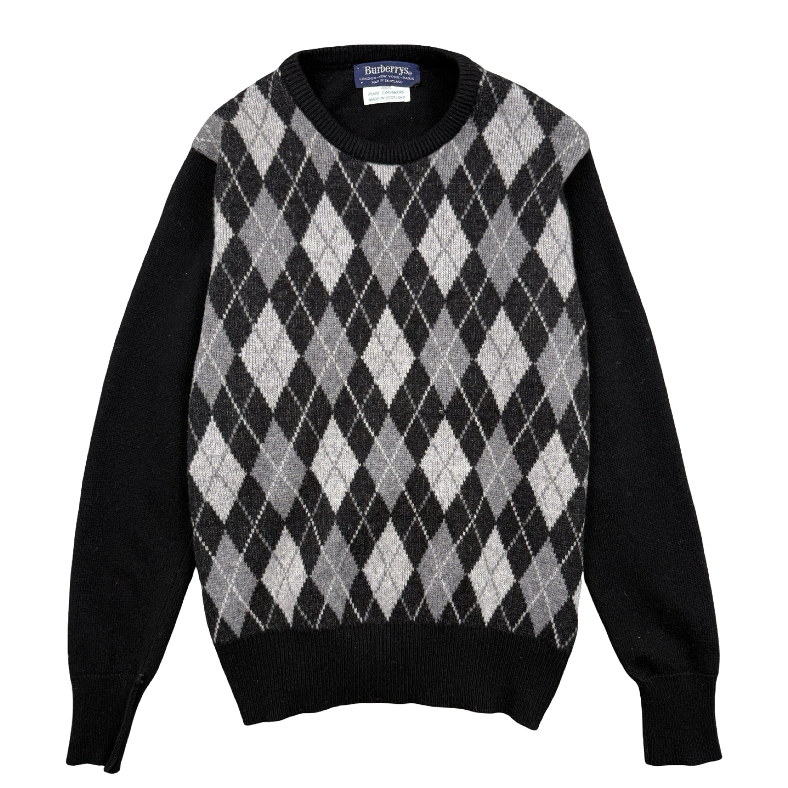 Women’s Vintage Burberry Argyle Cashmere Sweatshirt