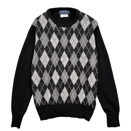 Women’s Vintage Burberry Argyle Cashmere Sweatshirt | Vintage Clothing Store Canada