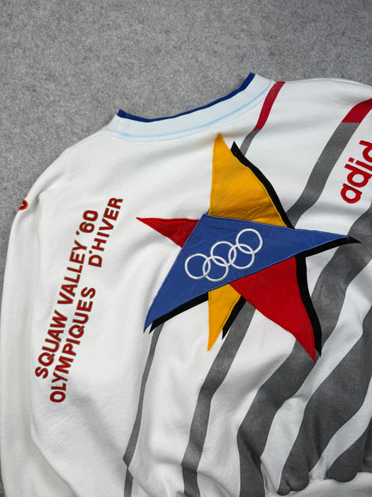 Vintage Adidas 2nd Olympic Winter Games St Moritz Sweatshirt White | Vitnage Clothing Store Canada