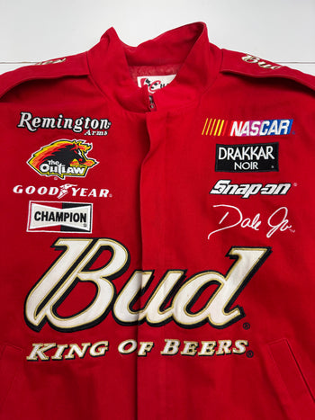 Vintage Bud King Of Beers Nsscar Racing Jacket Red