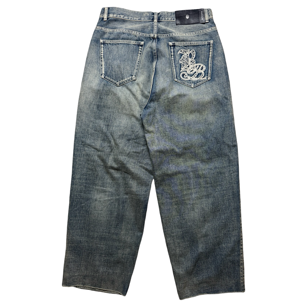 Bape Black Denim Patchwork Baggy Jeans (USED)
