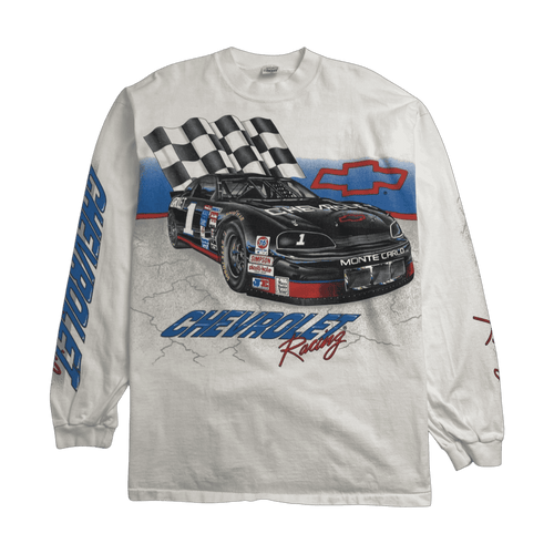 (XL) Vintage Chevrolet Nascar Racing L/S Tee White | Vintage Clothing Store Canada