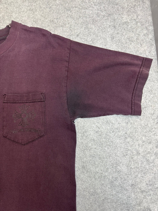 Vintage Chrome Hearts Faded Trashed Jumbo Cross Pocket Tee Black | Vitnage Clothing Store Canada