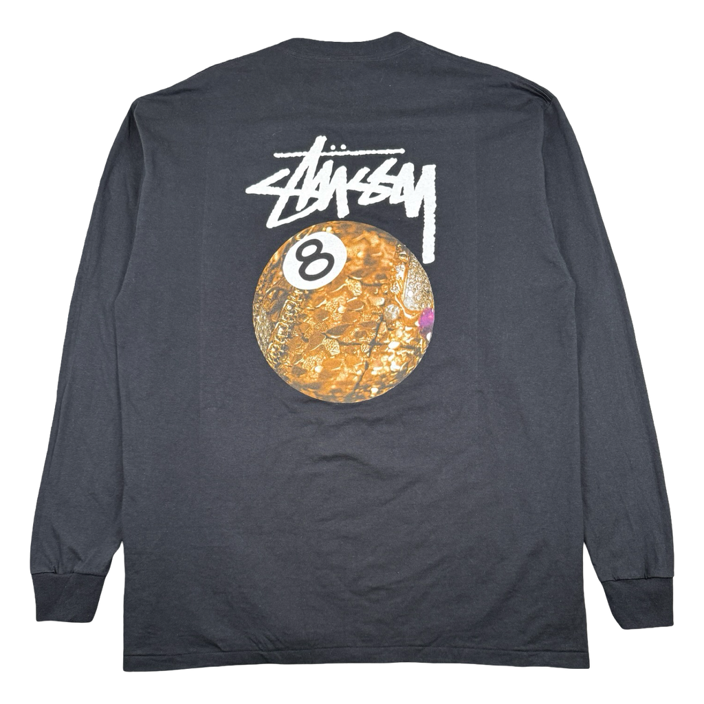 Vintage Stussy Golden 8 Ball L/S Tee Black