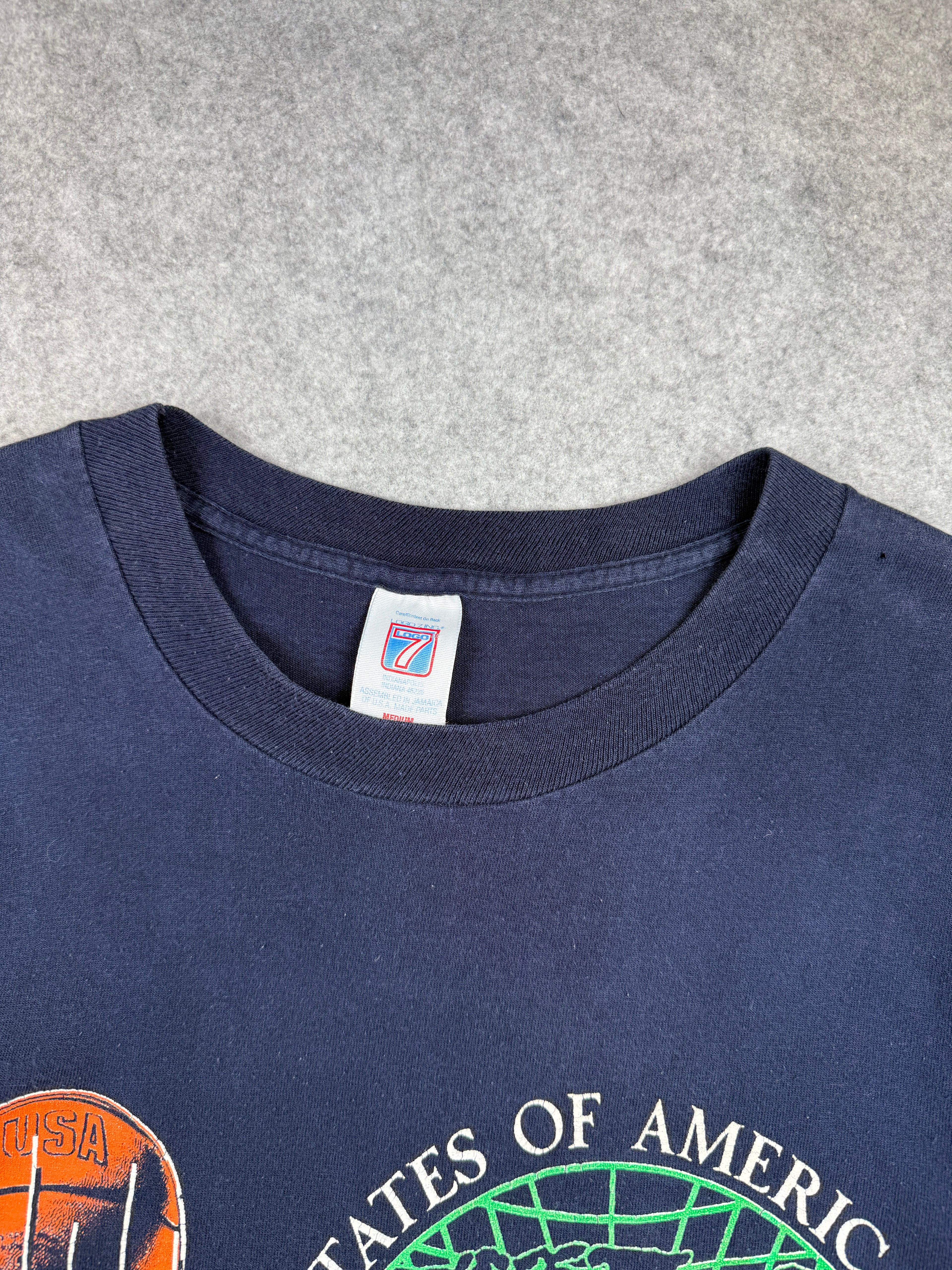 Vintage 1992 USA Basketball World Tour Tee Navy
