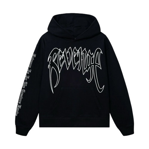 Revenge XXXTentacion Kill Outline Hoodie Black/White | Vintage Clothing Store Canada