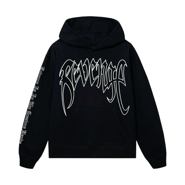 Revenge XXXTentacion Kill Outline Hoodie Black/White | Vitnage Clothing Store Canada