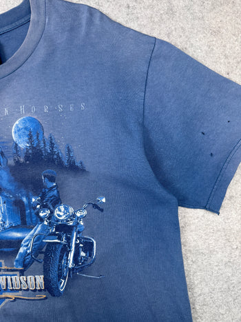 Vintage Harley Davidson Iron Horses Tee Blue
