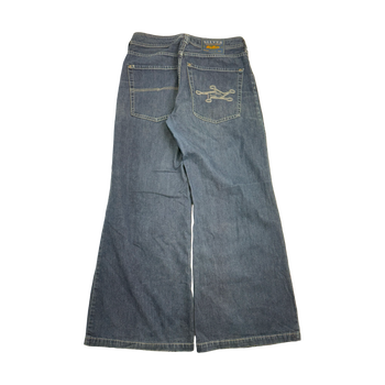 Vintage Y2k Silver Big Bells Denim Pants