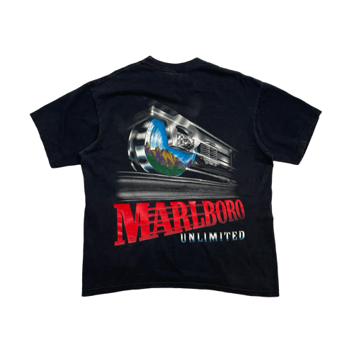 Vintage 90s Marlboro Unlimited Pocket Tee Black | Vintage Clothing Store Canada