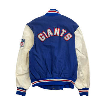 (L) Vintage New York Giants Lined Varsity Jacket Blue