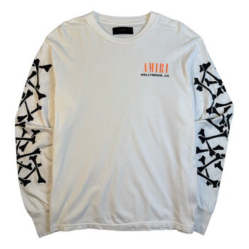 Amiri Bones Stacked L/S Tee White (USED)