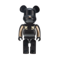 Bearbrick x Mastermind Japan Gold Stripe 400% Black