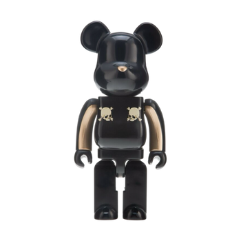 Bearbrick x Mastermind Japan Gold Stripe 400% Black