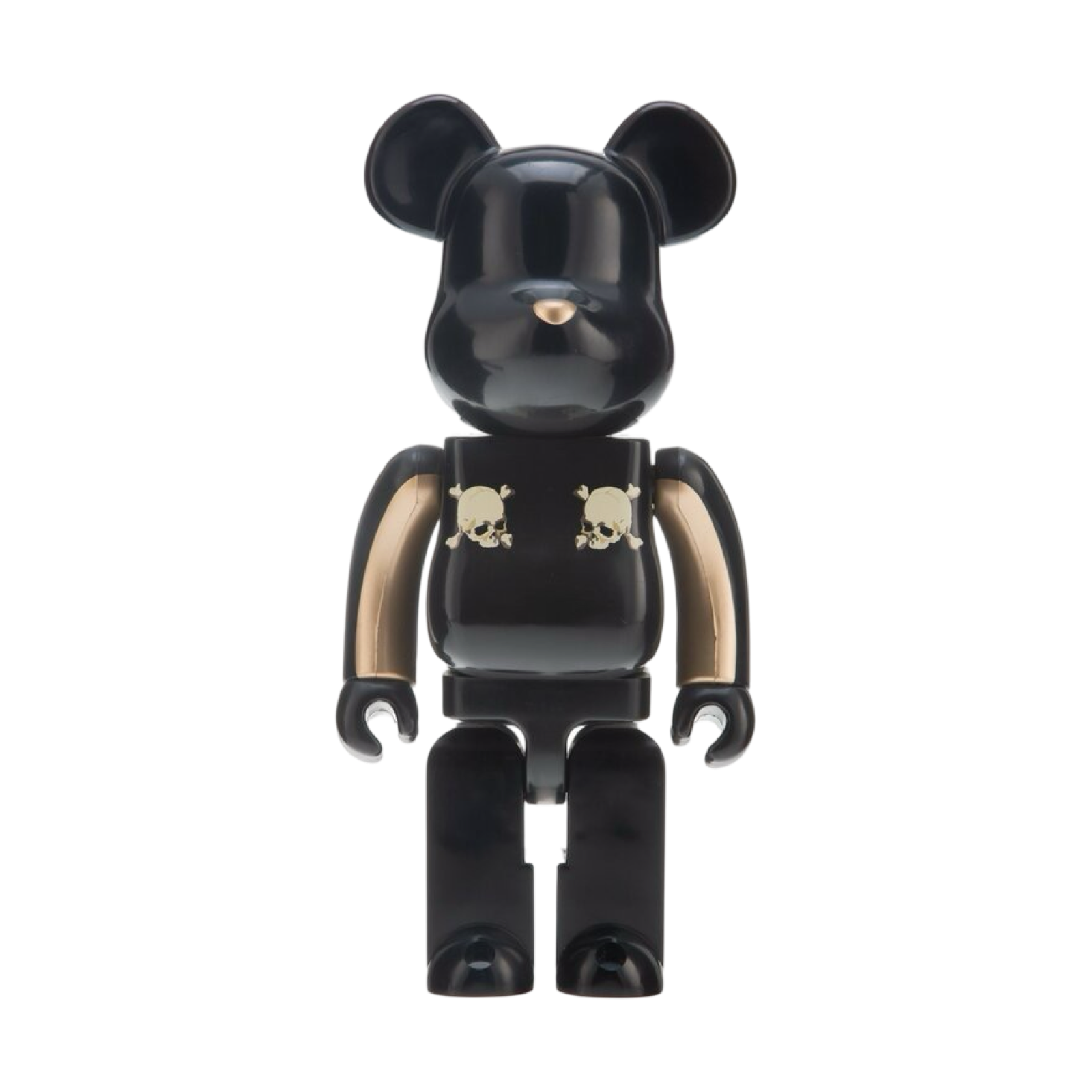 Bearbrick x Mastermind Japan Gold Stripe 400% Black