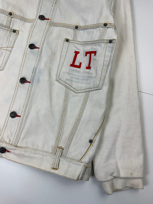 Vintage Looney Tunes Basketball Denim Jacket White | Vitnage Clothing Store Canada