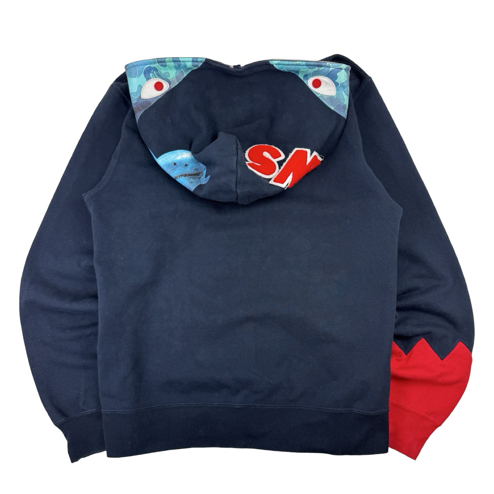 BAPE Jaws Shark Full Zip Sweater Navy (USED)