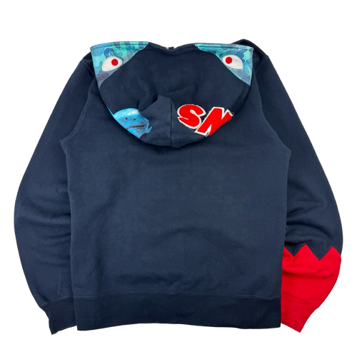 BAPE Jaws Shark Full Zip Sweater Navy (USED) | Vintage Clothing Store Canada
