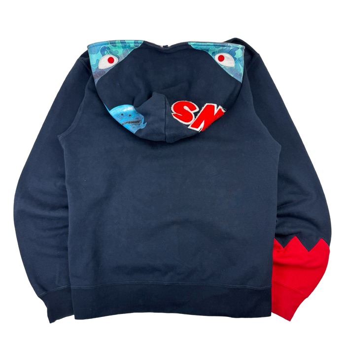 BAPE Jaws Shark Full Zip Sweater Navy (USED) | Vitnage Clothing Store Canada