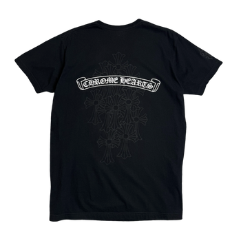Chrome Hearts Scroll Cemetery Cross Pocket Tee Black