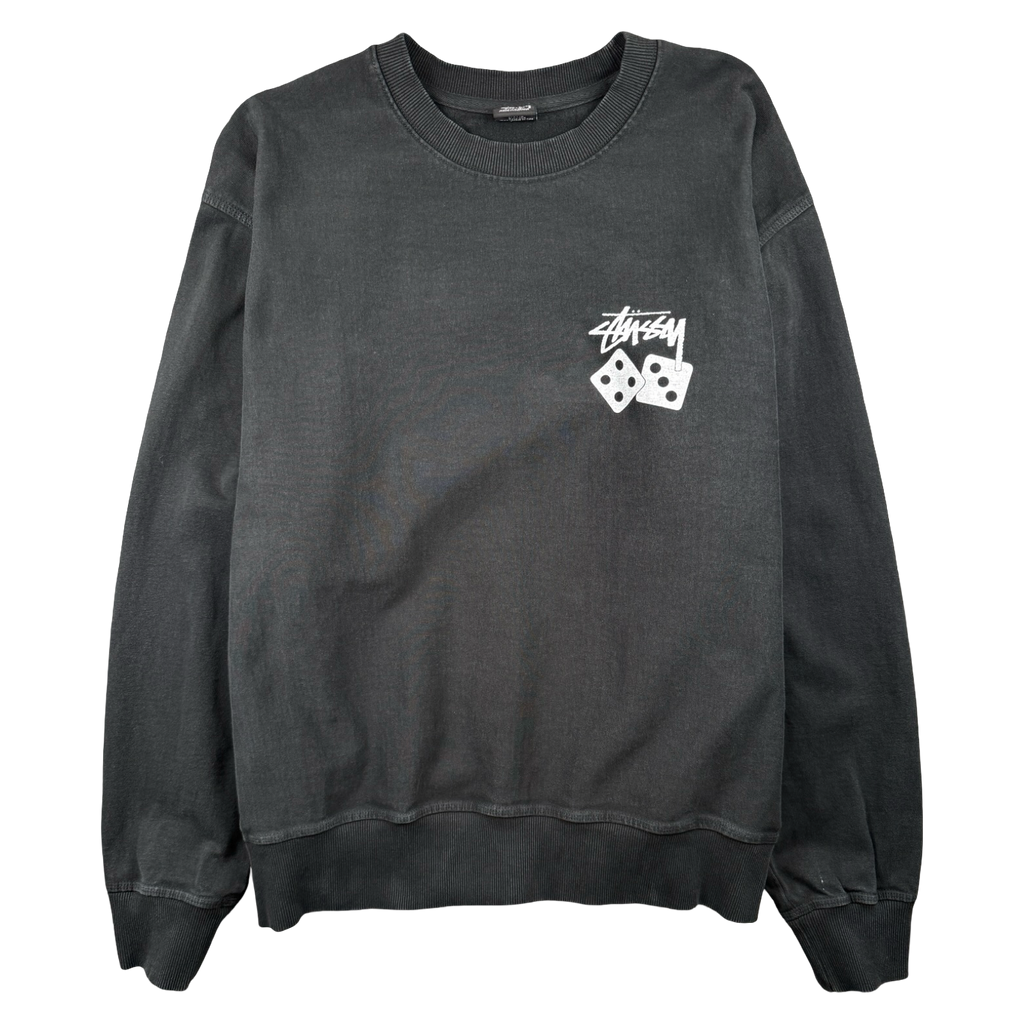 Stussy Dice Pigment Dyed Crewneck Black (USED)