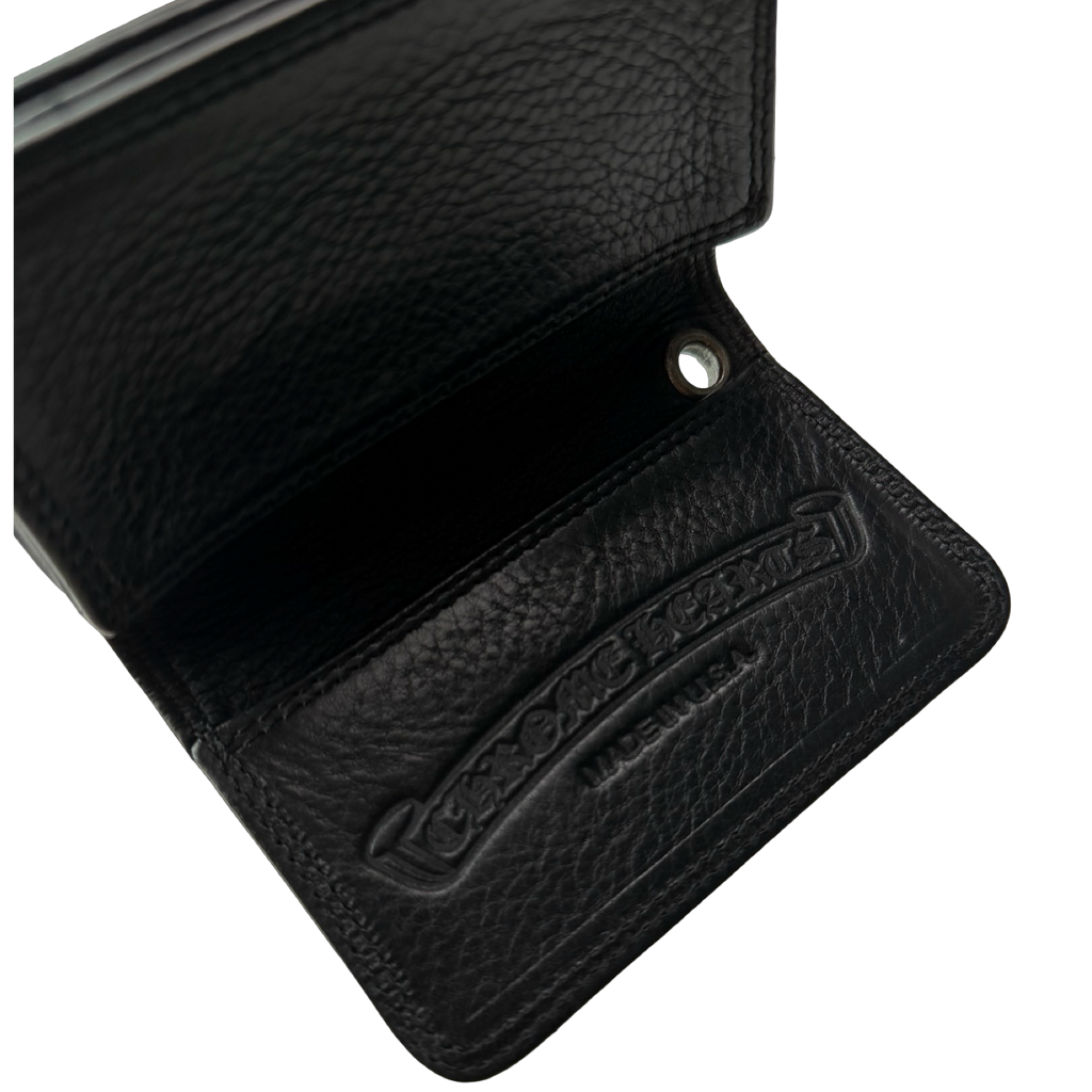 Chrome Hearts Grained Calfskin Grommet Card Holder Black
