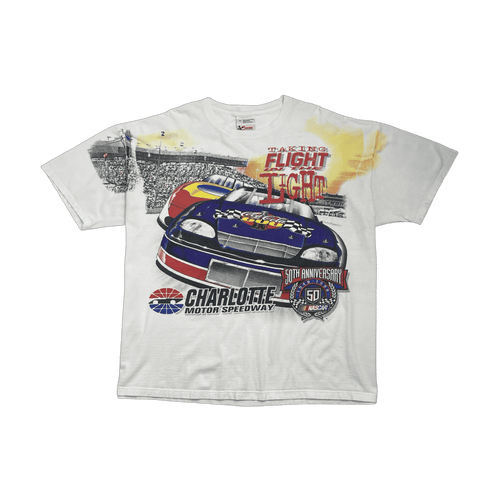 (XXL) Vintage '98 50th Anniversary Nascar AOP Tee White | Vintage Clothing Store Canada